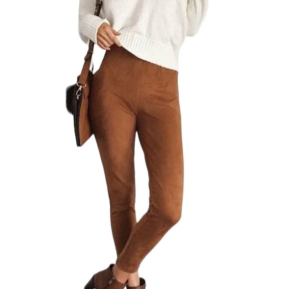Tristan Brown Velvet Skinny Pants - Picture 1 of 14